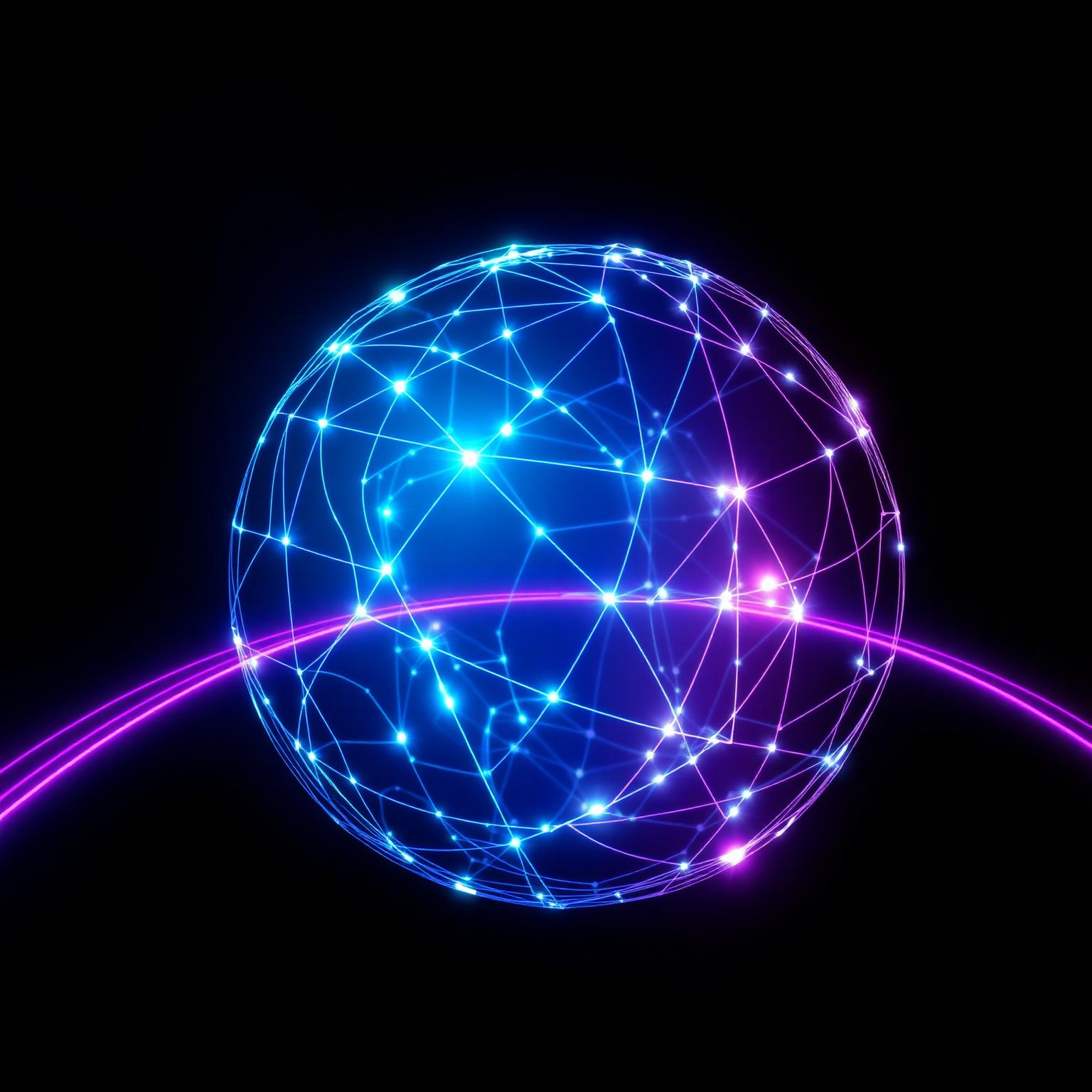 Holographic wireframe sphere