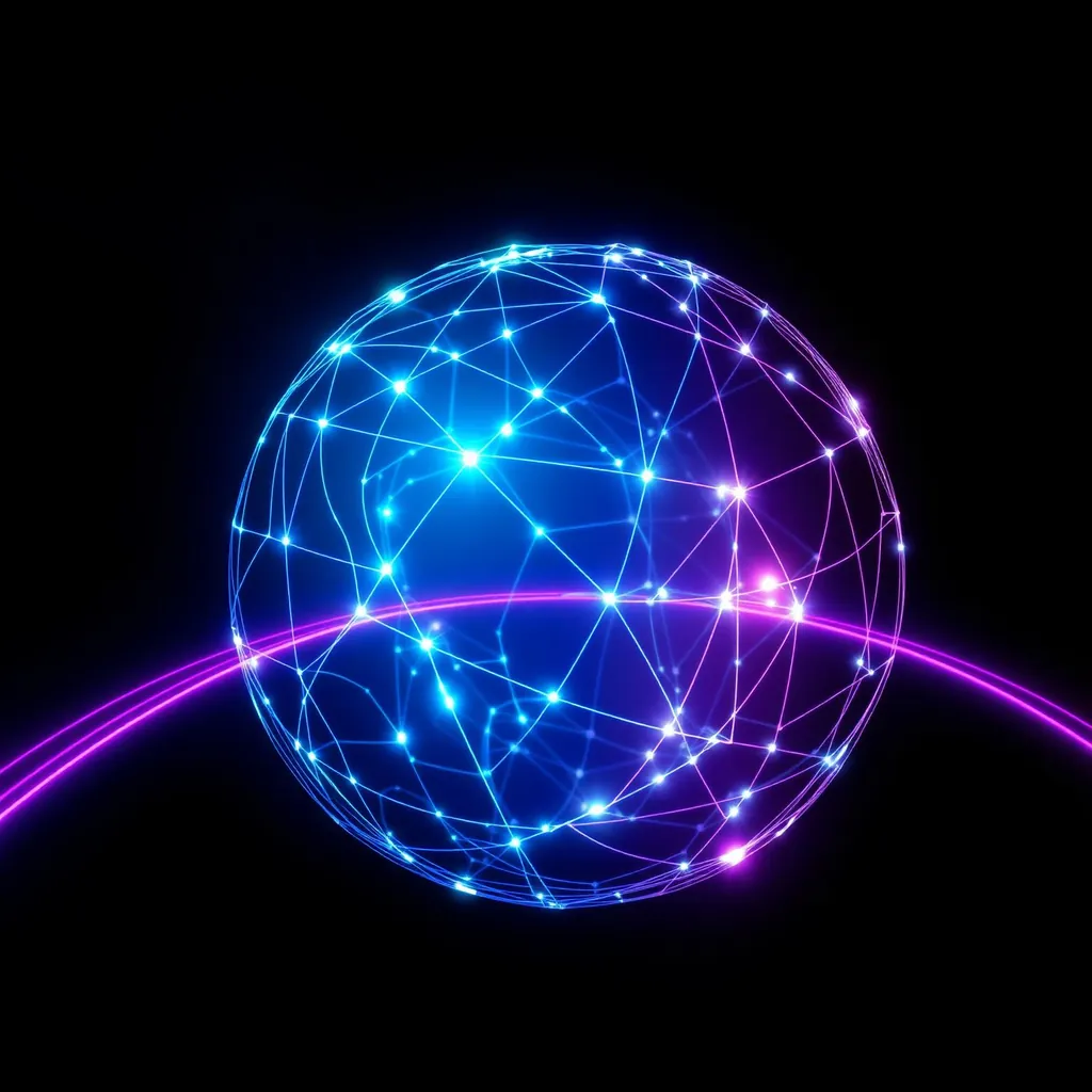 Holographic wireframe sphere